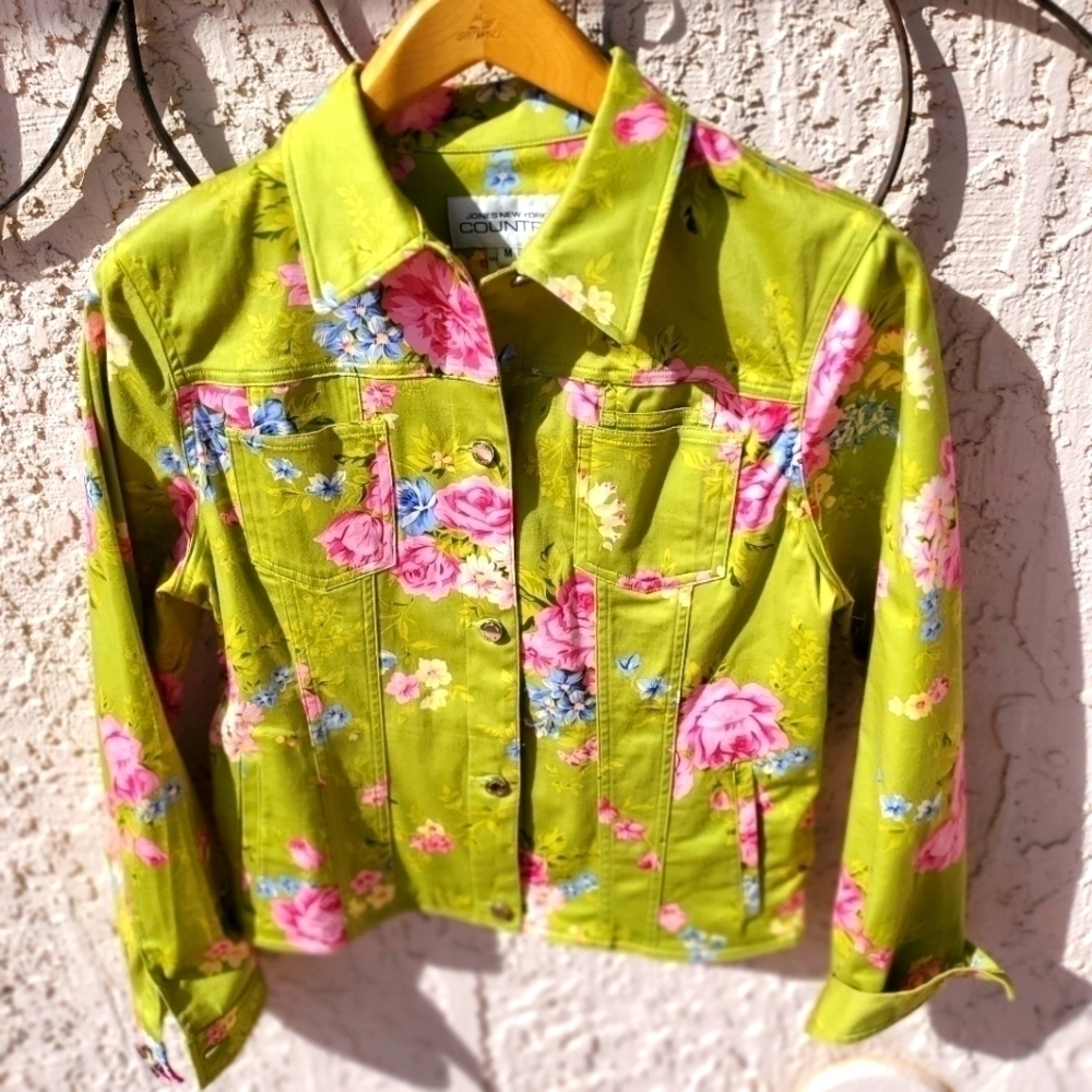 Jones New York Country‎ Long Sleeve Colorful Sz M Jacket